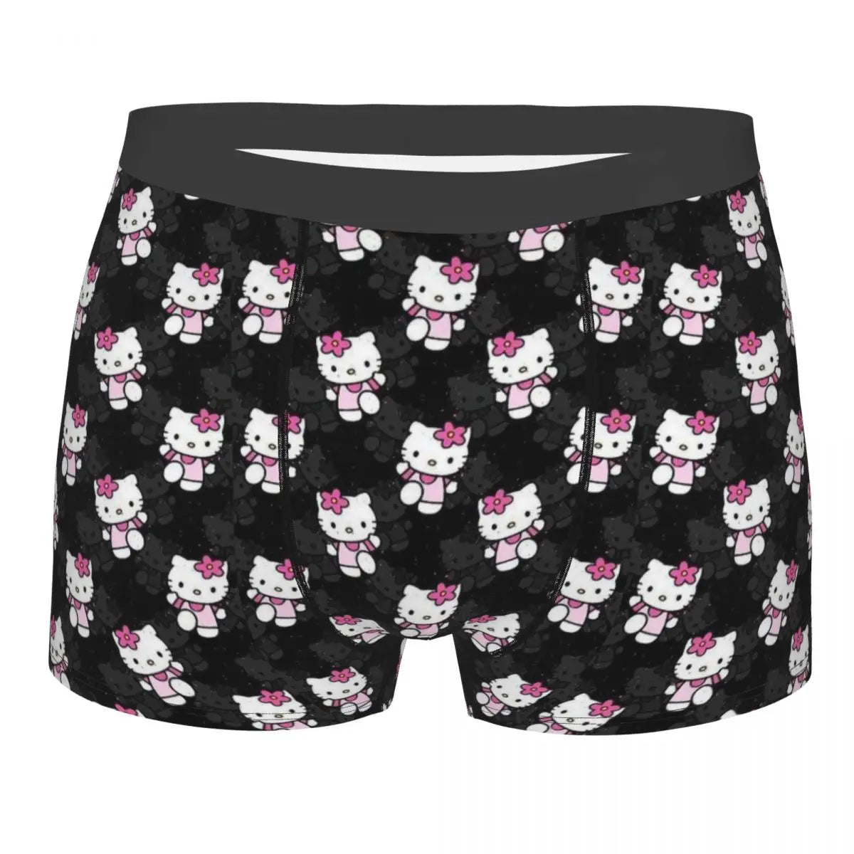 Custom Cartoon Cute Hello Cat Mangas Underwear Men Print Classical Boxer Shorts Panties Briefs Breathable Underpants