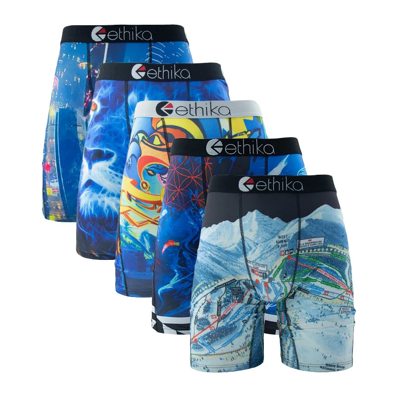 5-Pack Men's Breathable Mesh Boxer Briefs – Plus Size L-3XL Swim Trunks Underwear
