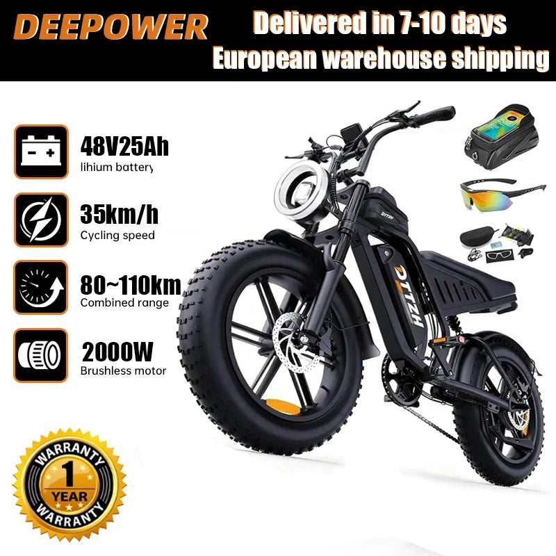 DEEPOWER S8Advance 3500W48V60Aelectric bicycle all-terrain mountain Ebike wide-tire adultssnow and deserts to ride electric Bike
