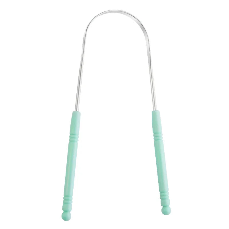 Stainless Steel Tongue Scraper Set For Adult Ergonomic Metal Tongue Cleaner Oral Brush U-shape Easy To Clean Reduce Bad Breath