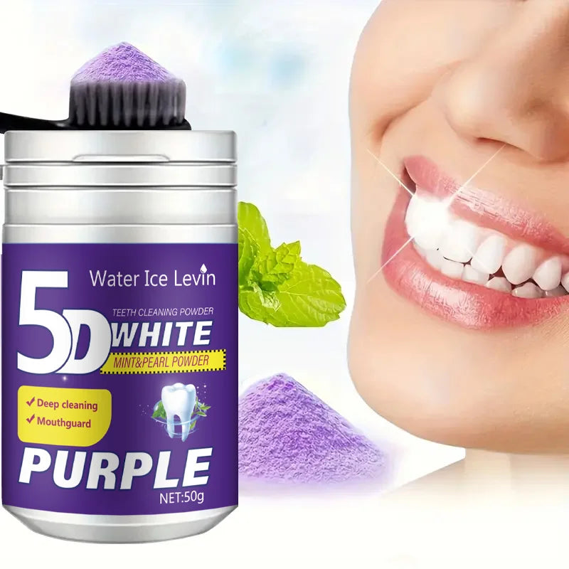Purple Teeth Whitening Powder — Enamel-Safe Stain Remover (50g)