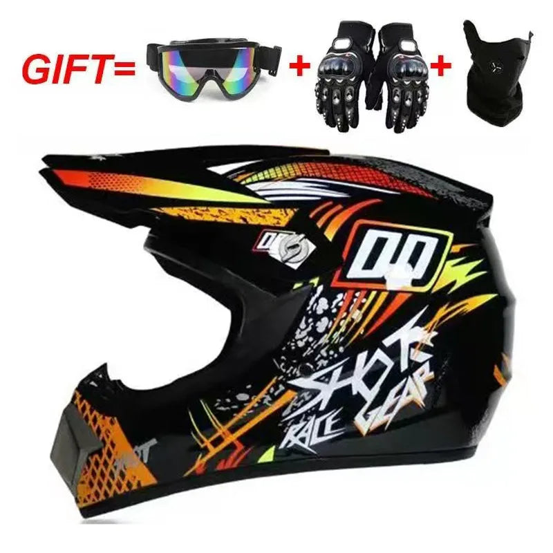 Cross-border ABS Full-face Off-road Helmet Cool Motorcycle Mountain Bike ATV Adult Unisex All-season Use Customizable Pattern