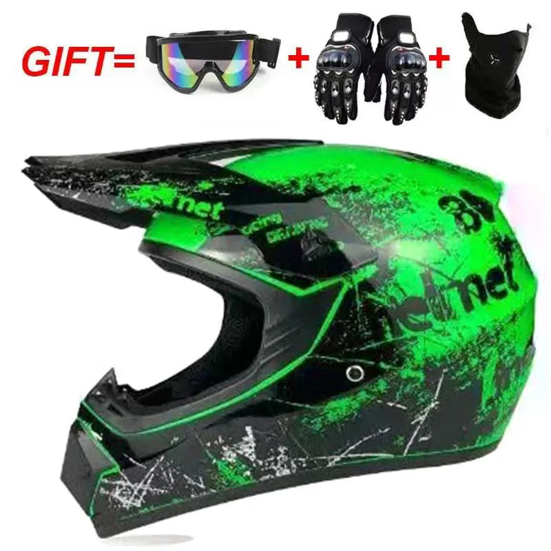 Cross-border ABS Full-face Off-road Helmet Cool Motorcycle Mountain Bike ATV Adult Unisex All-season Use Customizable Pattern