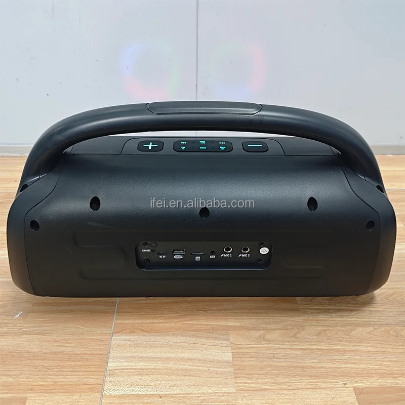 Portable Power IFeiGift-5501 Wireless Speaker Dual 5.25inch with Colorful RGB LED Lighting for Home School Party Outdoor Use