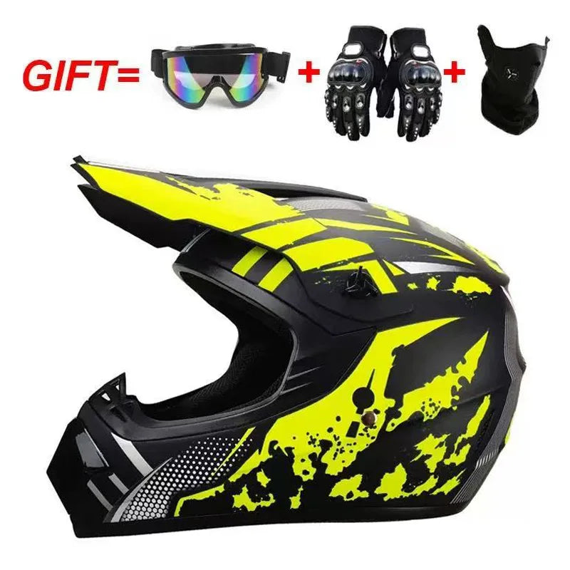 Cross-border ABS Full-face Off-road Helmet Cool Motorcycle Mountain Bike ATV Adult Unisex All-season Use Customizable Pattern