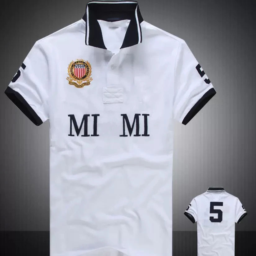 Embroidery Short Sleeve Poloshirt Men Tokyo Rome Dubai Los Angeles Chicago New York City Polo Men's Cotton Polo Shirt