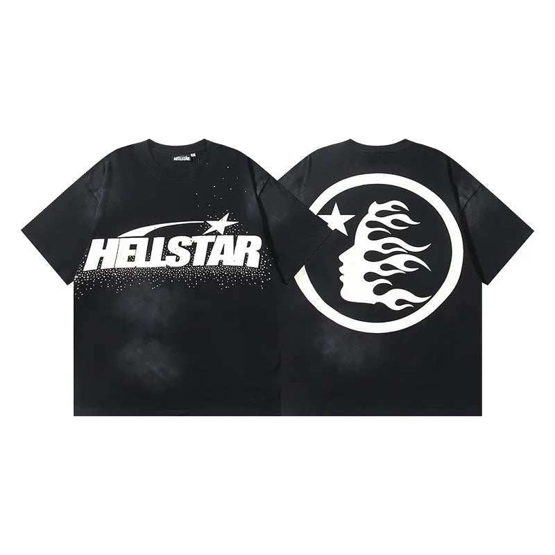 Top Quality Hell Street Star New Retro Pure Fashion Brand Men's and Women's Loose and Thin Cotton Casual Five Cent Men T-shirt
