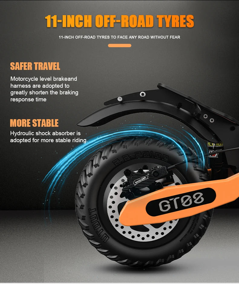 New Arrival Max Speed 75km/h Elektrikli Scooter 11" Tubeless Tire Electric Scooters 60v Electric Scooter for Adults