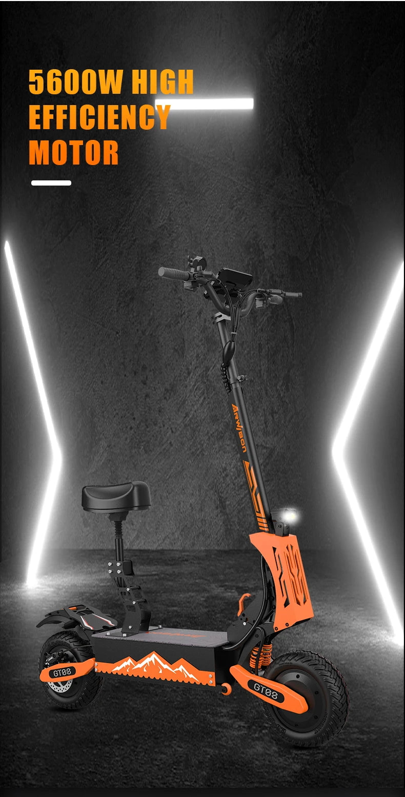 New Arrival Max Speed 75km/h Elektrikli Scooter 11" Tubeless Tire Electric Scooters 60v Electric Scooter for Adults