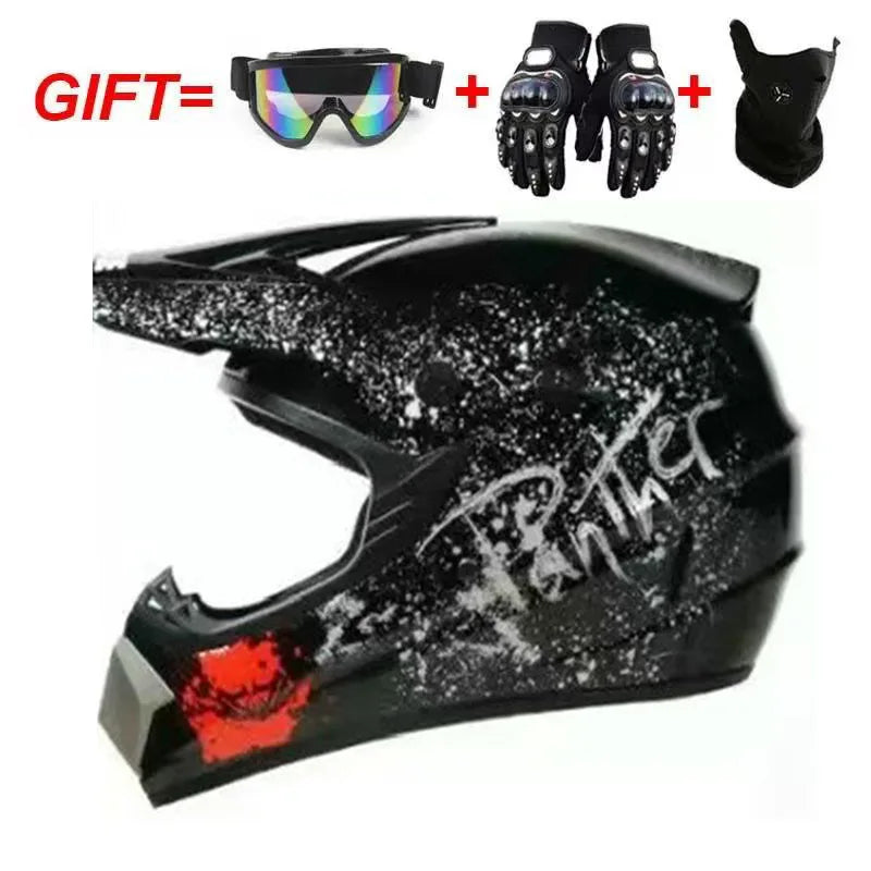 Cross-border ABS Full-face Off-road Helmet Cool Motorcycle Mountain Bike ATV Adult Unisex All-season Use Customizable Pattern