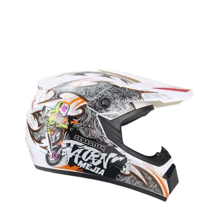 Cross-border ABS Full-face Off-road Helmet Cool Motorcycle Mountain Bike ATV Adult Unisex All-season Use Customizable Pattern