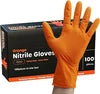 Black Mechanical Glove Orange Durable Nitrile Disposable Glove Diamond Texture Latex Free Black Heavy Duty Nitrile Gloves