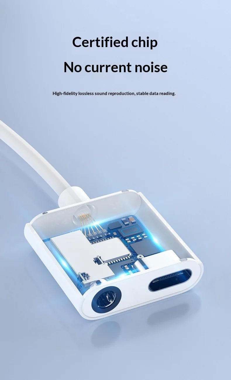 Type-C to 3.5mm Digital Audio Adapter for Playing Music and Charging