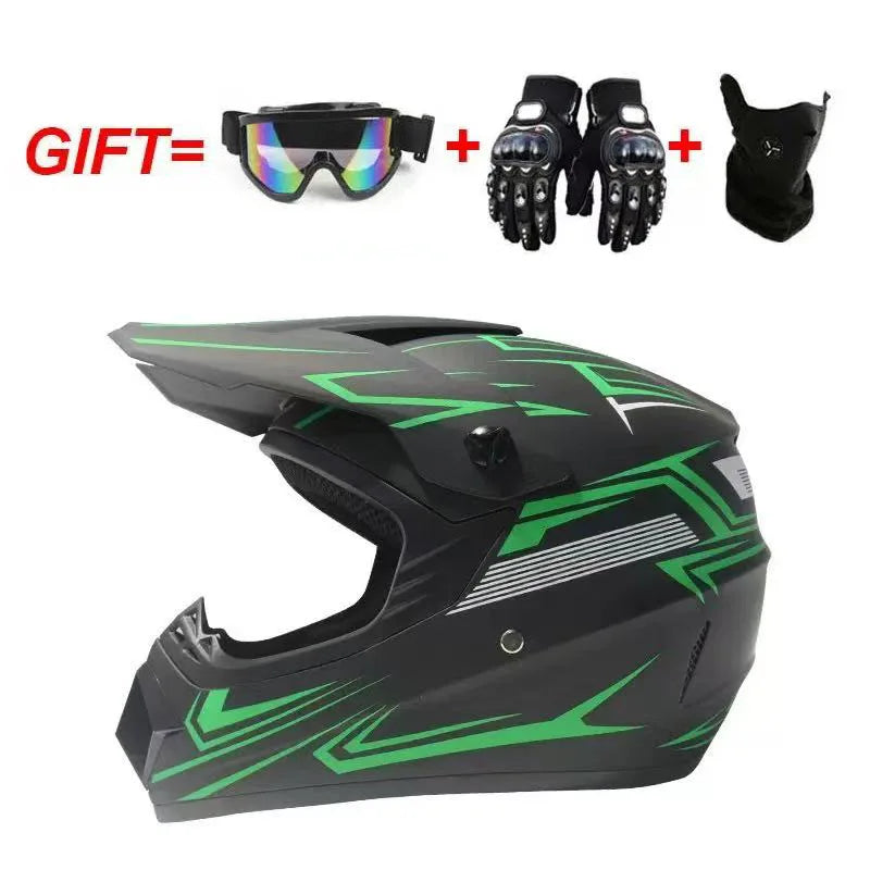 Cross-border ABS Full-face Off-road Helmet Cool Motorcycle Mountain Bike ATV Adult Unisex All-season Use Customizable Pattern