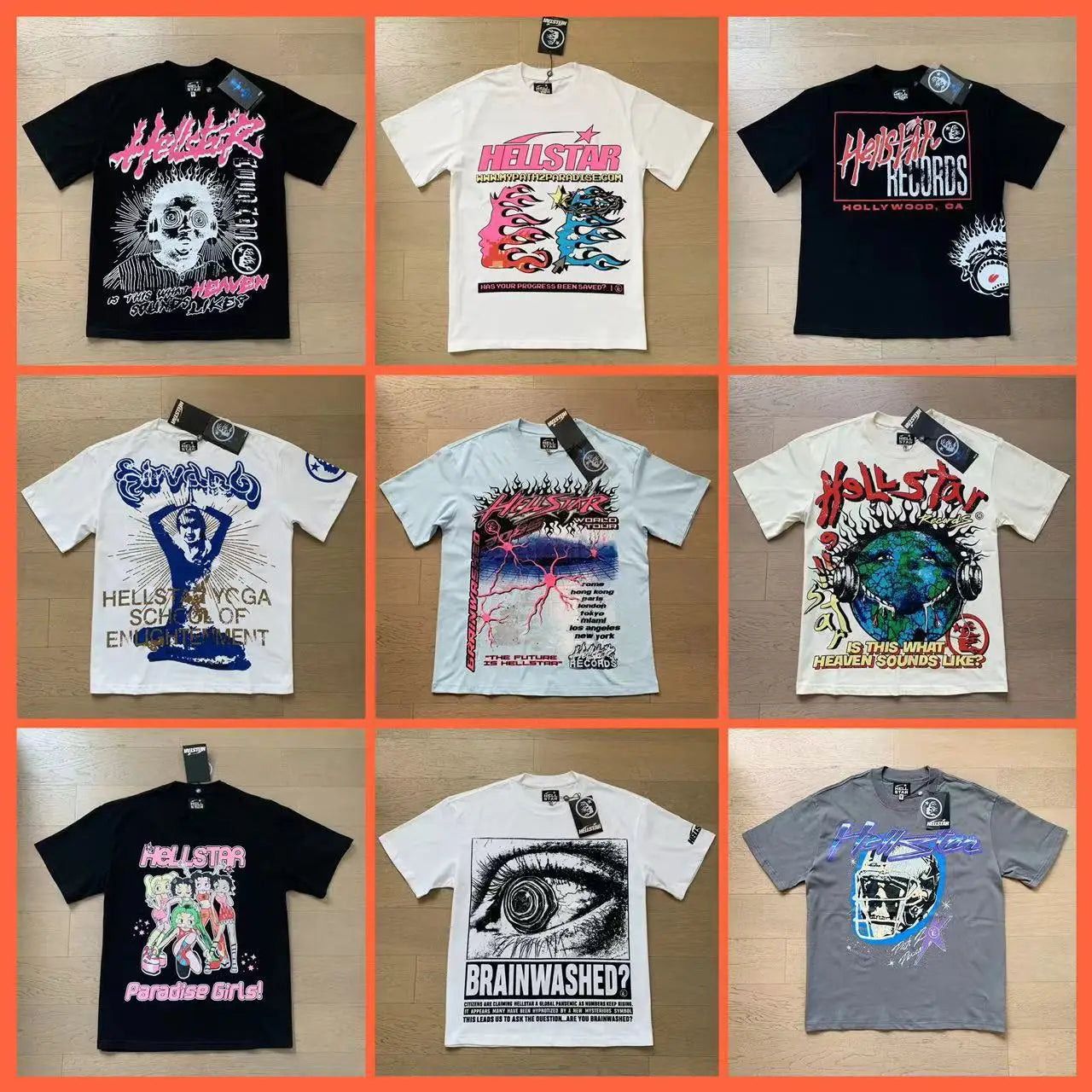 Top Quality Hell Street Star New Retro Pure Fashion Brand Men's and Women's Loose and Thin Cotton Casual Five Cent Men T-shirt