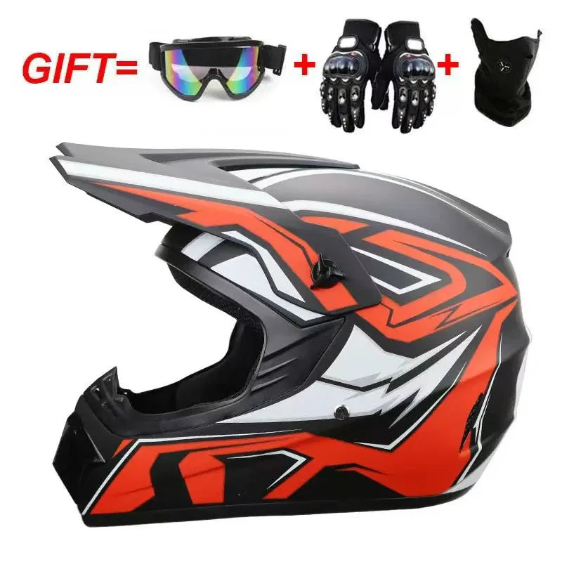 Cross-border ABS Full-face Off-road Helmet Cool Motorcycle Mountain Bike ATV Adult Unisex All-season Use Customizable Pattern