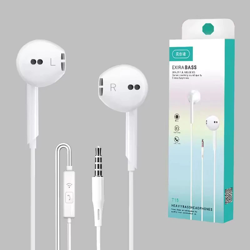 Wired In-Ear Earbuds with 1.2m Super Bass 3.5mm Jack Handsfree Stereo Sound JL Chipset