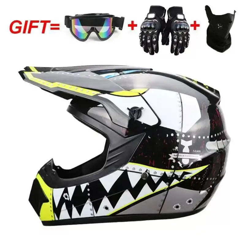 Cross-border ABS Full-face Off-road Helmet Cool Motorcycle Mountain Bike ATV Adult Unisex All-season Use Customizable Pattern