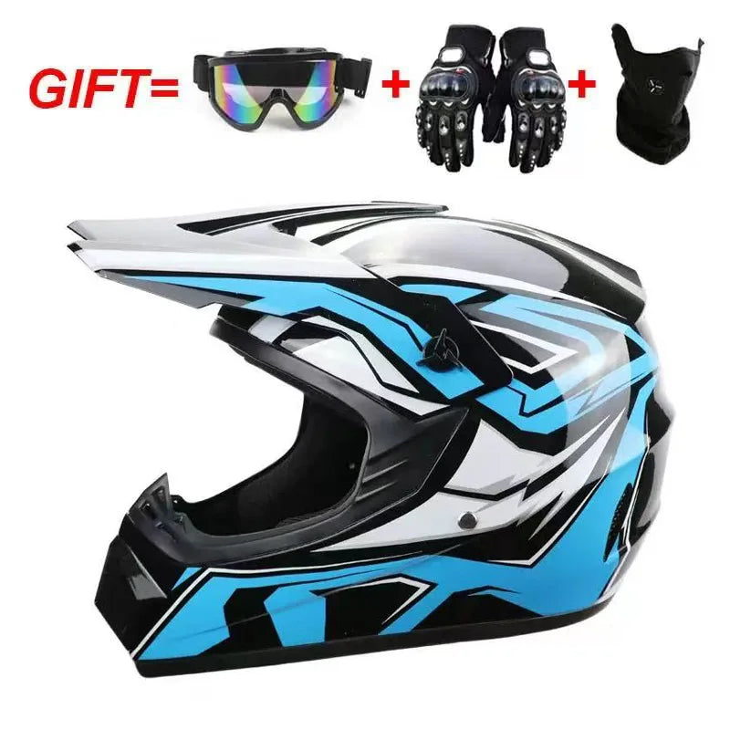 Cross-border ABS Full-face Off-road Helmet Cool Motorcycle Mountain Bike ATV Adult Unisex All-season Use Customizable Pattern