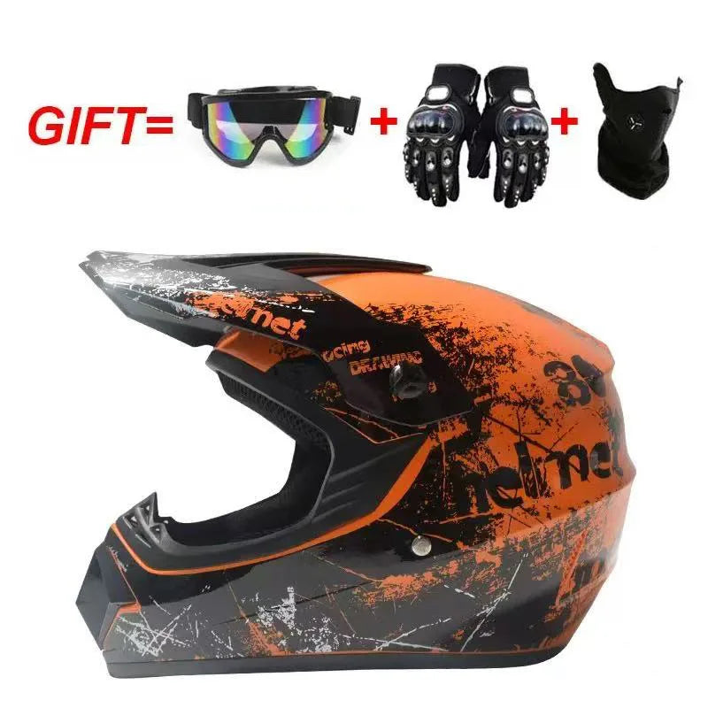 Cross-border ABS Full-face Off-road Helmet Cool Motorcycle Mountain Bike ATV Adult Unisex All-season Use Customizable Pattern