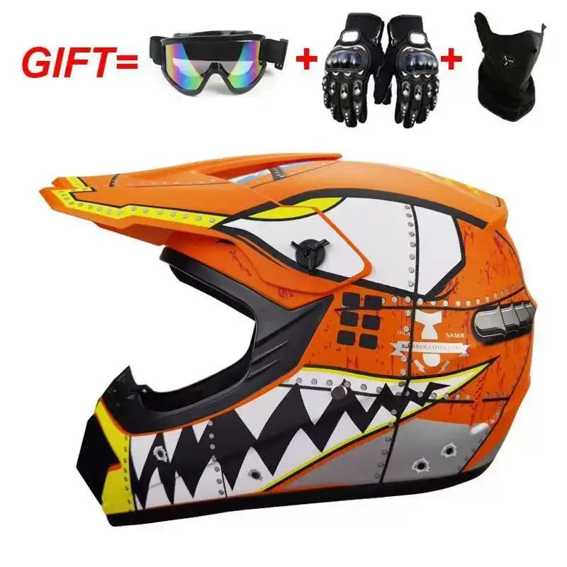 Cross-border ABS Full-face Off-road Helmet Cool Motorcycle Mountain Bike ATV Adult Unisex All-season Use Customizable Pattern