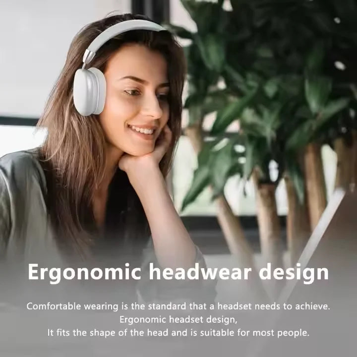 Wireless Over-Ear Headphones – Hi-Fi Stereo Bass with Mic & Noise Cancelling Gaming Earphone