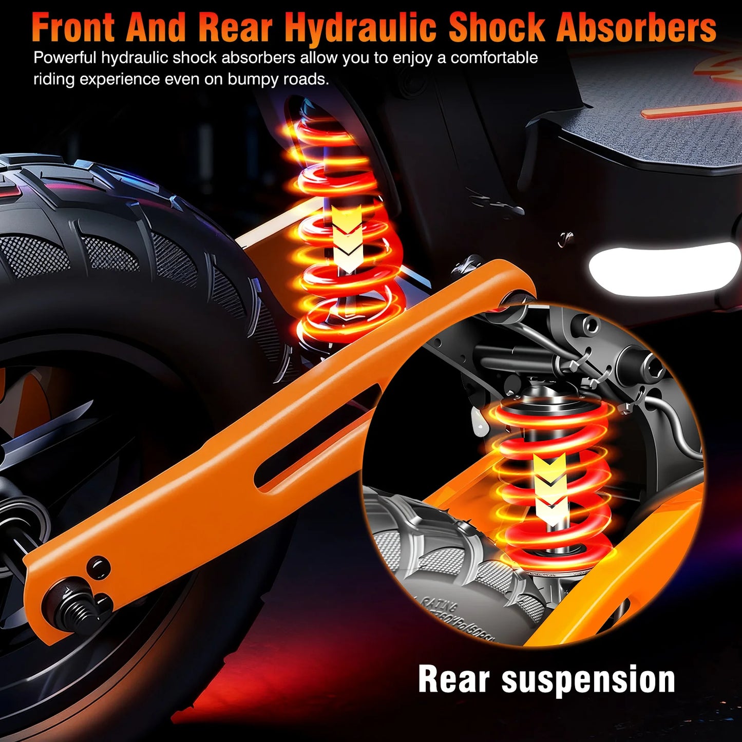Carry-On All Terrain Dual Motor Electric Scooter 1000W 48V 18Ah Lithium Battery Foldable Waterproof Full Suspension
