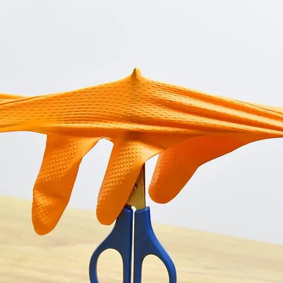 Accept Custom Box Heavy Duty Mechanical Grip Gloves Orange Disposable Glove Diamond Texture Powder Free Black Nitrile Gloves