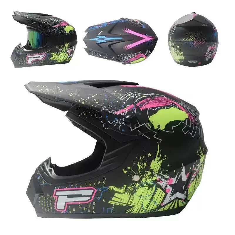 Cross-border ABS Full-face Off-road Helmet Cool Motorcycle Mountain Bike ATV Adult Unisex All-season Use Customizable Pattern