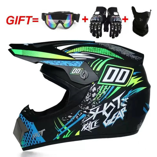 Cross-border ABS Full-face Off-road Helmet Cool Motorcycle Mountain Bike ATV Adult Unisex All-season Use Customizable Pattern