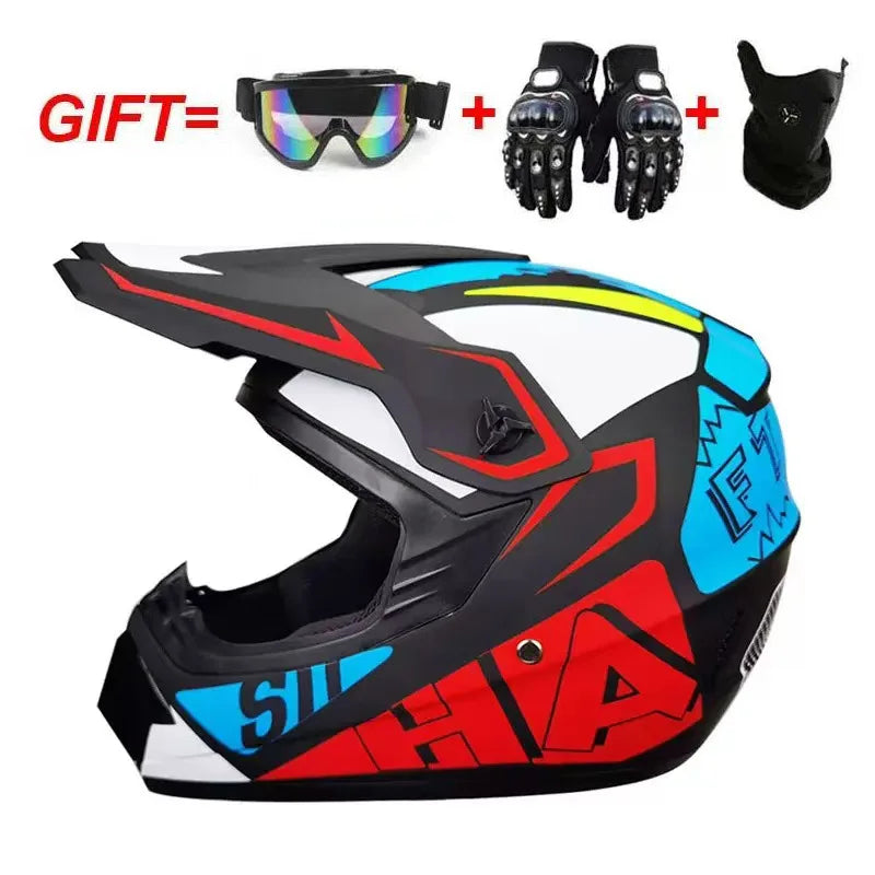Cross-border ABS Full-face Off-road Helmet Cool Motorcycle Mountain Bike ATV Adult Unisex All-season Use Customizable Pattern