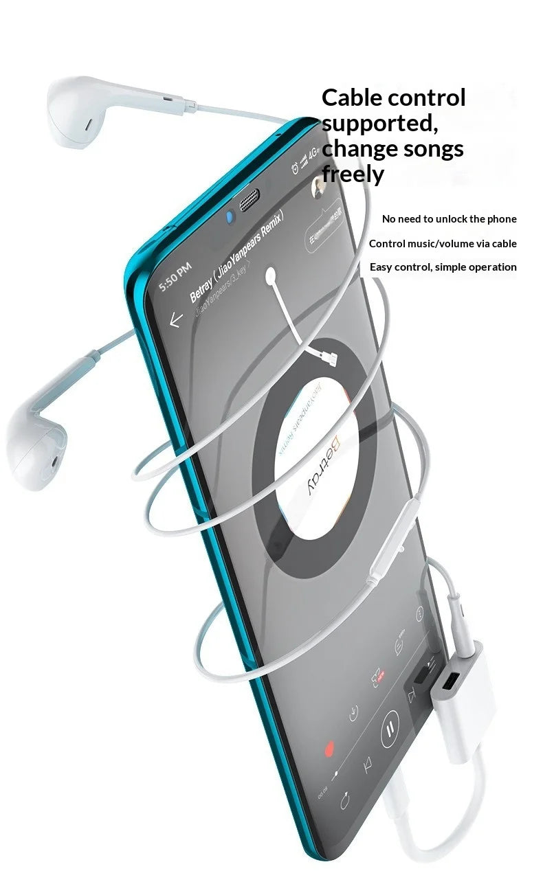 Type-C to 3.5mm Digital Audio Adapter for Playing Music and Charging