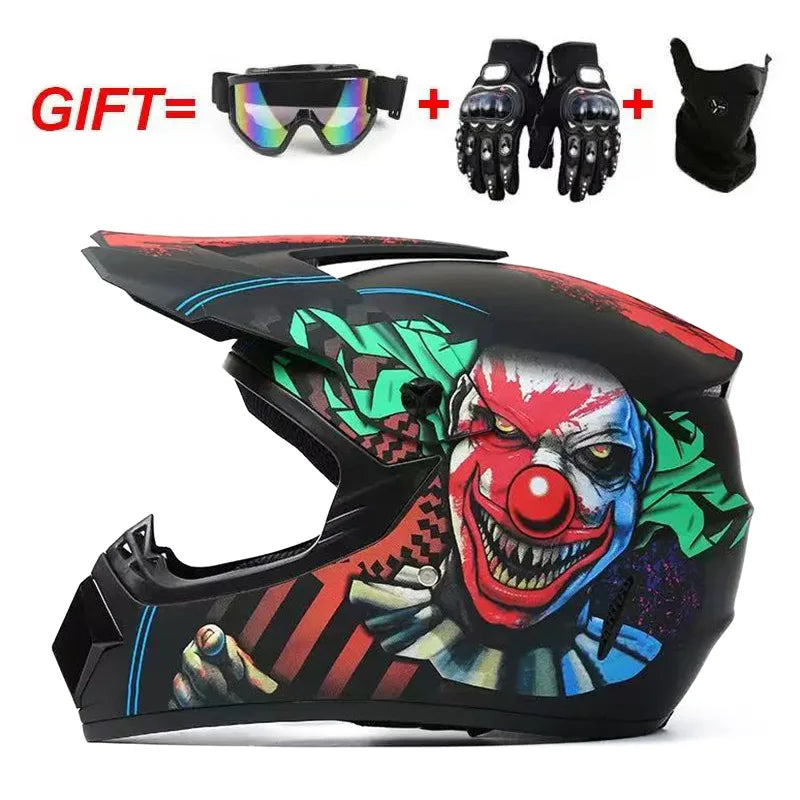 Cross-border ABS Full-face Off-road Helmet Cool Motorcycle Mountain Bike ATV Adult Unisex All-season Use Customizable Pattern