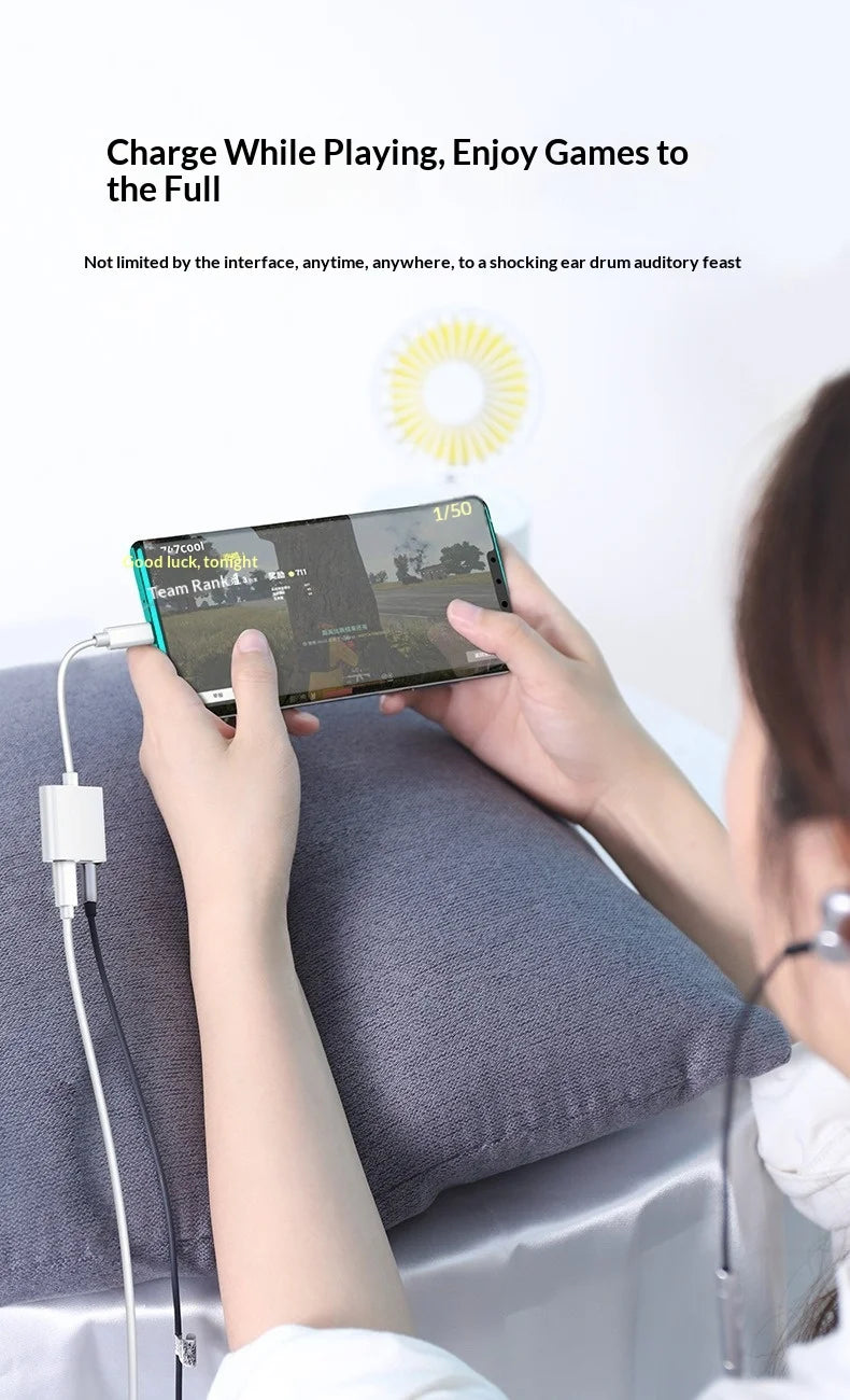 Type-C to 3.5mm Digital Audio Adapter for Playing Music and Charging