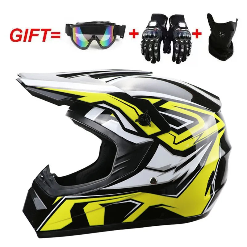Cross-border ABS Full-face Off-road Helmet Cool Motorcycle Mountain Bike ATV Adult Unisex All-season Use Customizable Pattern