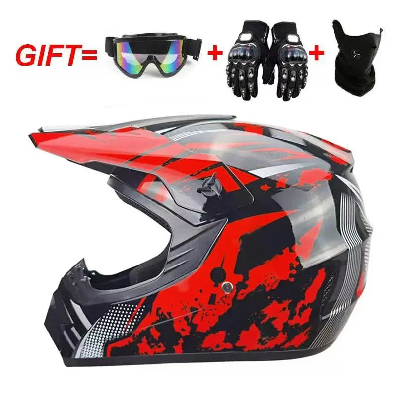 Cross-border ABS Full-face Off-road Helmet Cool Motorcycle Mountain Bike ATV Adult Unisex All-season Use Customizable Pattern