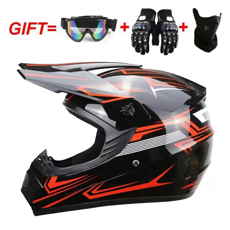 Cross-border ABS Full-face Off-road Helmet Cool Motorcycle Mountain Bike ATV Adult Unisex All-season Use Customizable Pattern