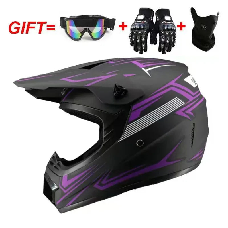 Cross-border ABS Full-face Off-road Helmet Cool Motorcycle Mountain Bike ATV Adult Unisex All-season Use Customizable Pattern