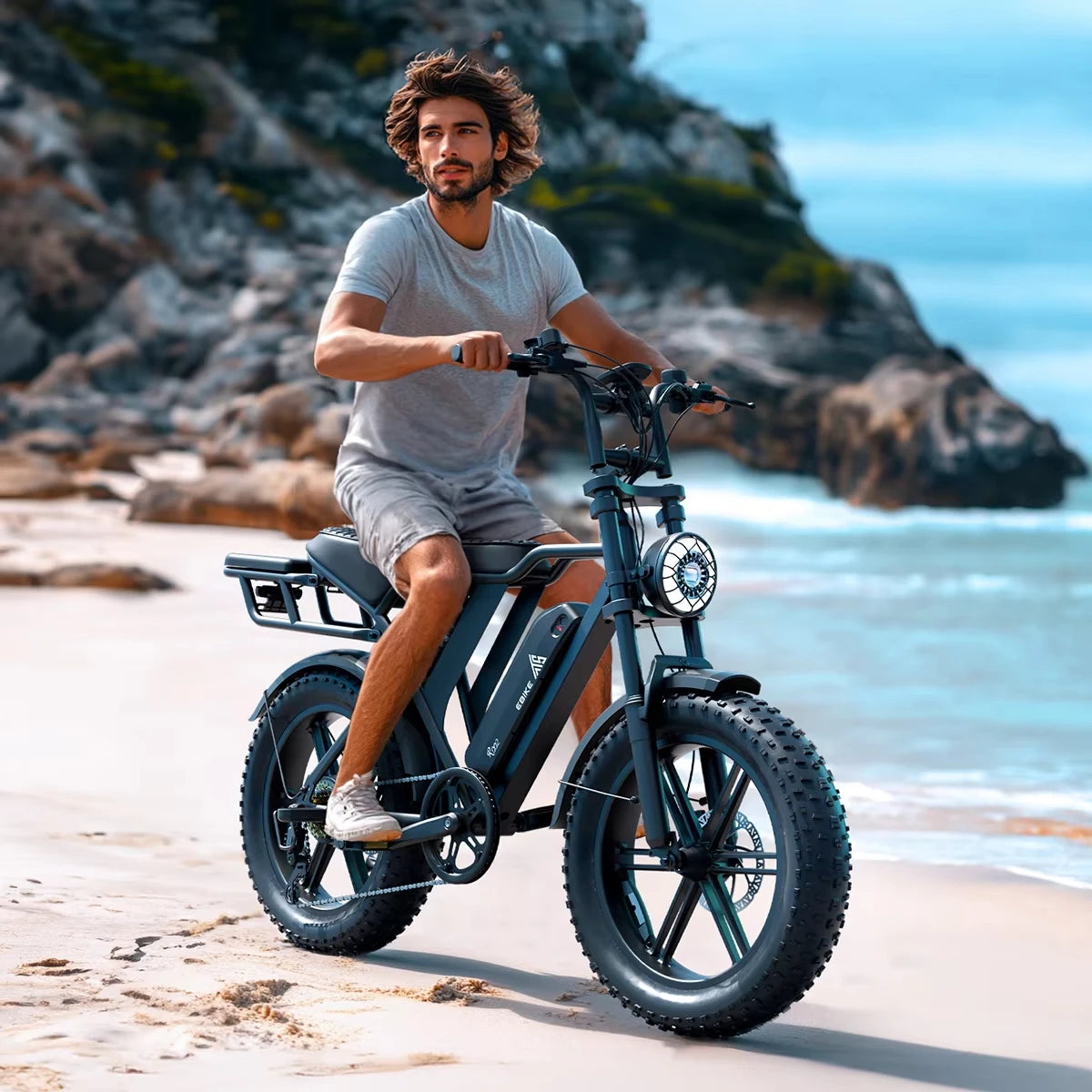 R002 48V 750w 20x4.0 Fat Tire 15ah Lithium Battery 50km/h Max Speed Dual Motor Off Road Electric Motorcycle