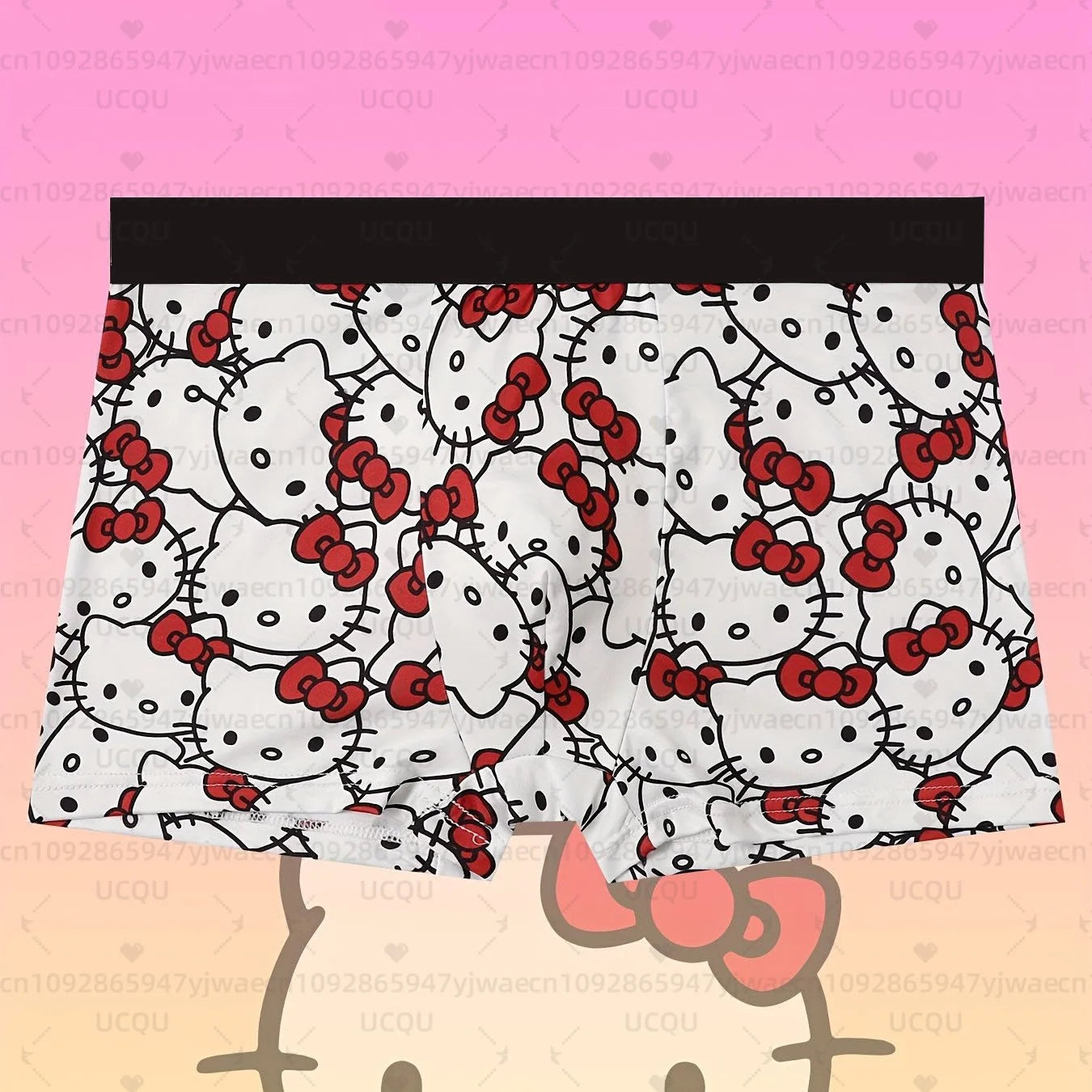 6-Pack Cute Cartoon Print Sports Boxer Briefs – Plus Size Breathable Fast-Dry Underwear