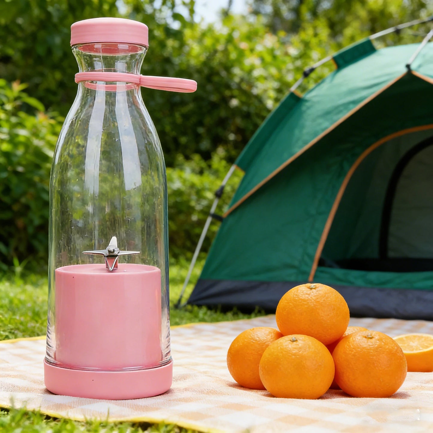 420ml Electric Juicer Mini Wine Bottle Blender Fruit Mixers 6 Blades Charging Juicer Cup Small Household Portable Juicer Blender