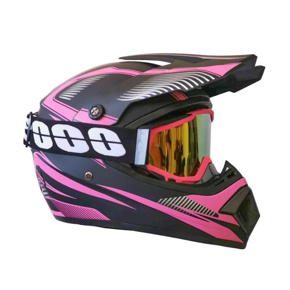 Kids Off-Road Champion Helmet DOT Certified Full Face MX & Dirt Bike Helmet w/ Goggles