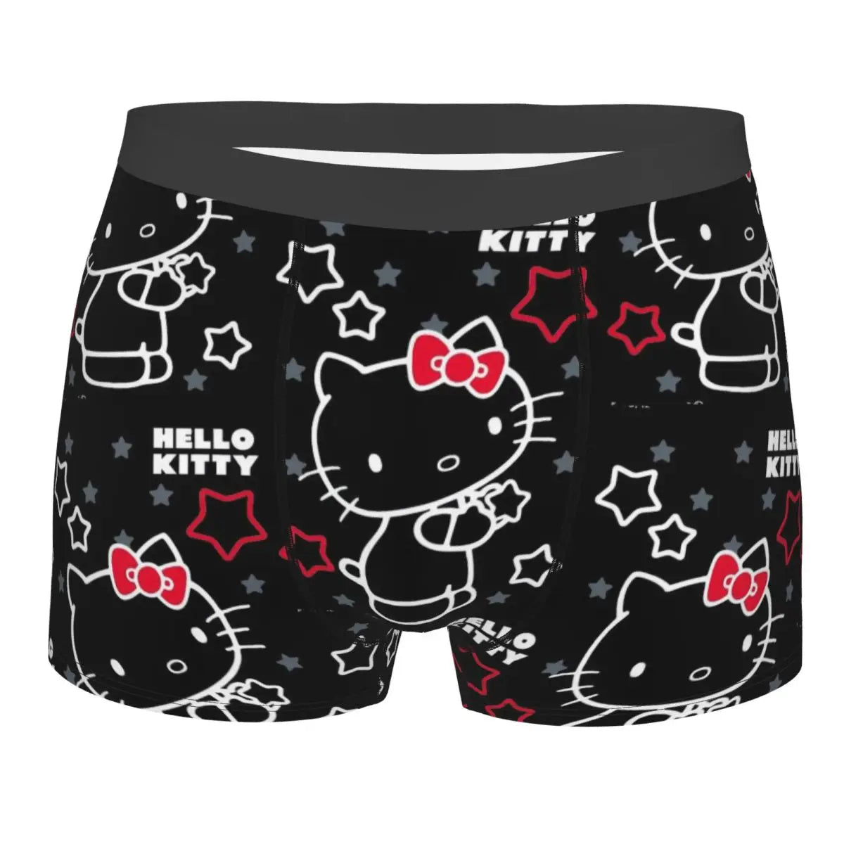 Custom Cartoon Cute Hello Cat Mangas Underwear Men Print Classical Boxer Shorts Panties Briefs Breathable Underpants
