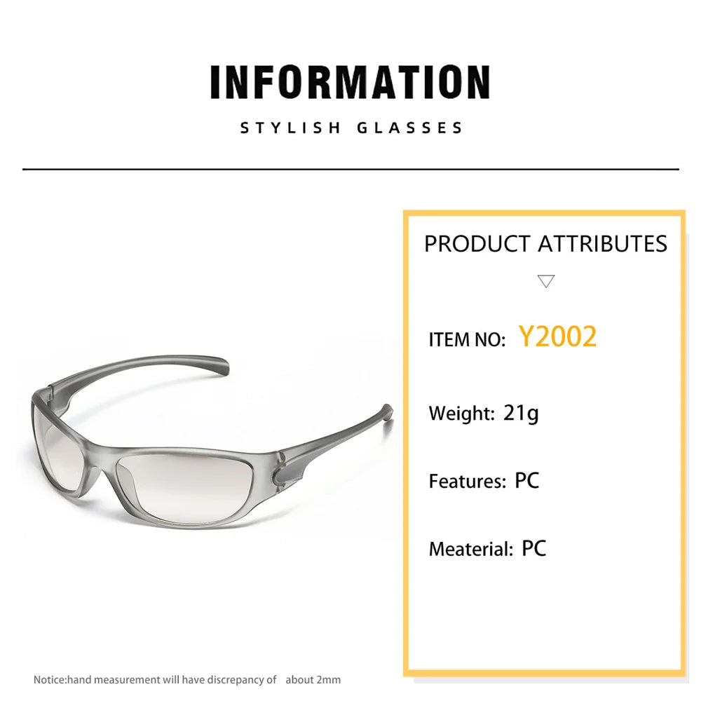 Retro Y2K Silver Sunglasses – UV400 Polarized, Unisex