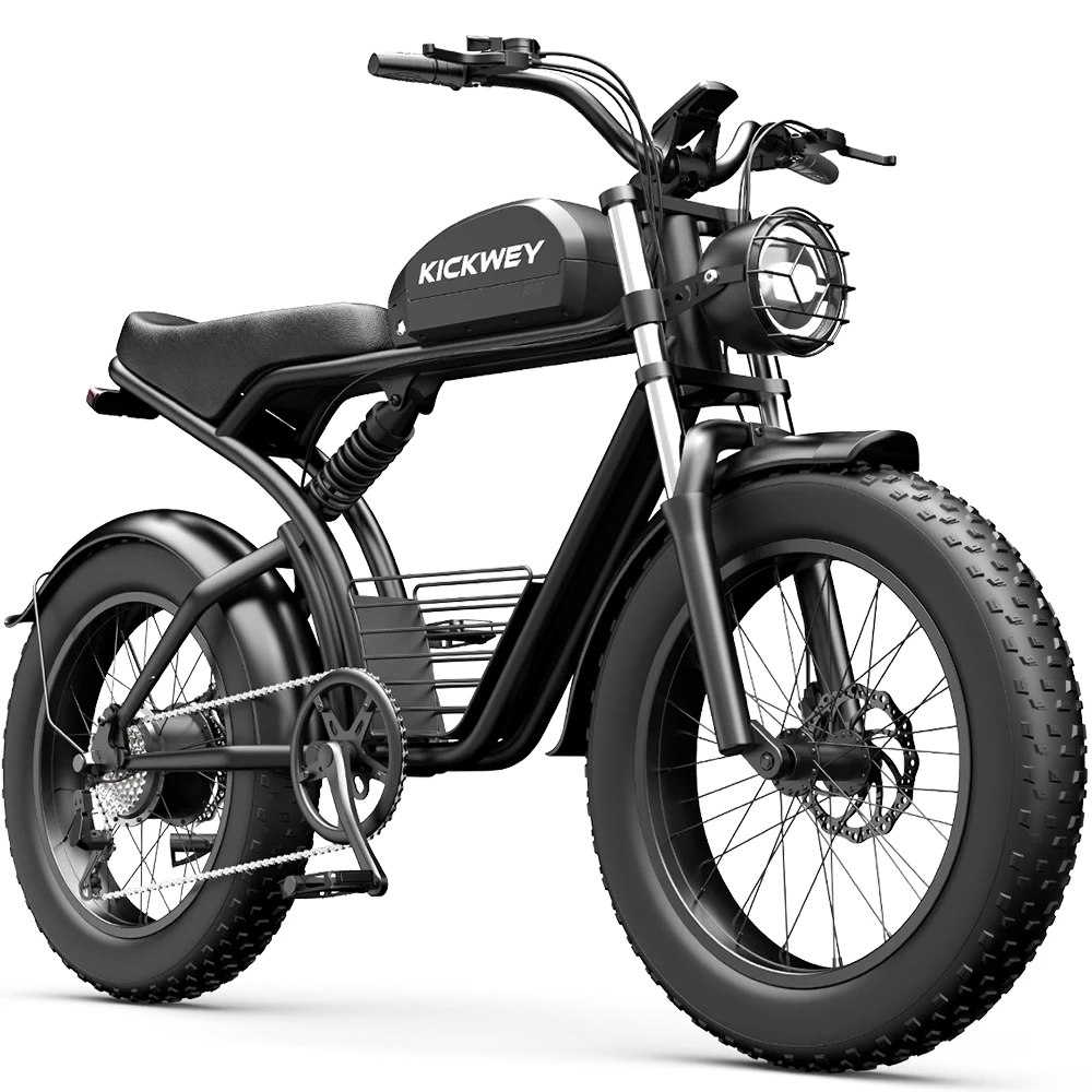 KICKWEY K7 Electric Bike, Off-Road Electric bicycle, Full Suspension E-Bike, 20" Fat Tire All-Terrain Electric Dirt bike, Ebike