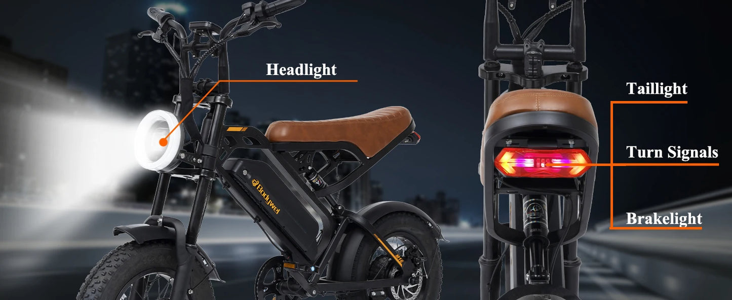 Bodywel M16 off-road electric bicycle 1500W 48V15AH all-terrain motorcycle suitable for urban mountain riding ebike