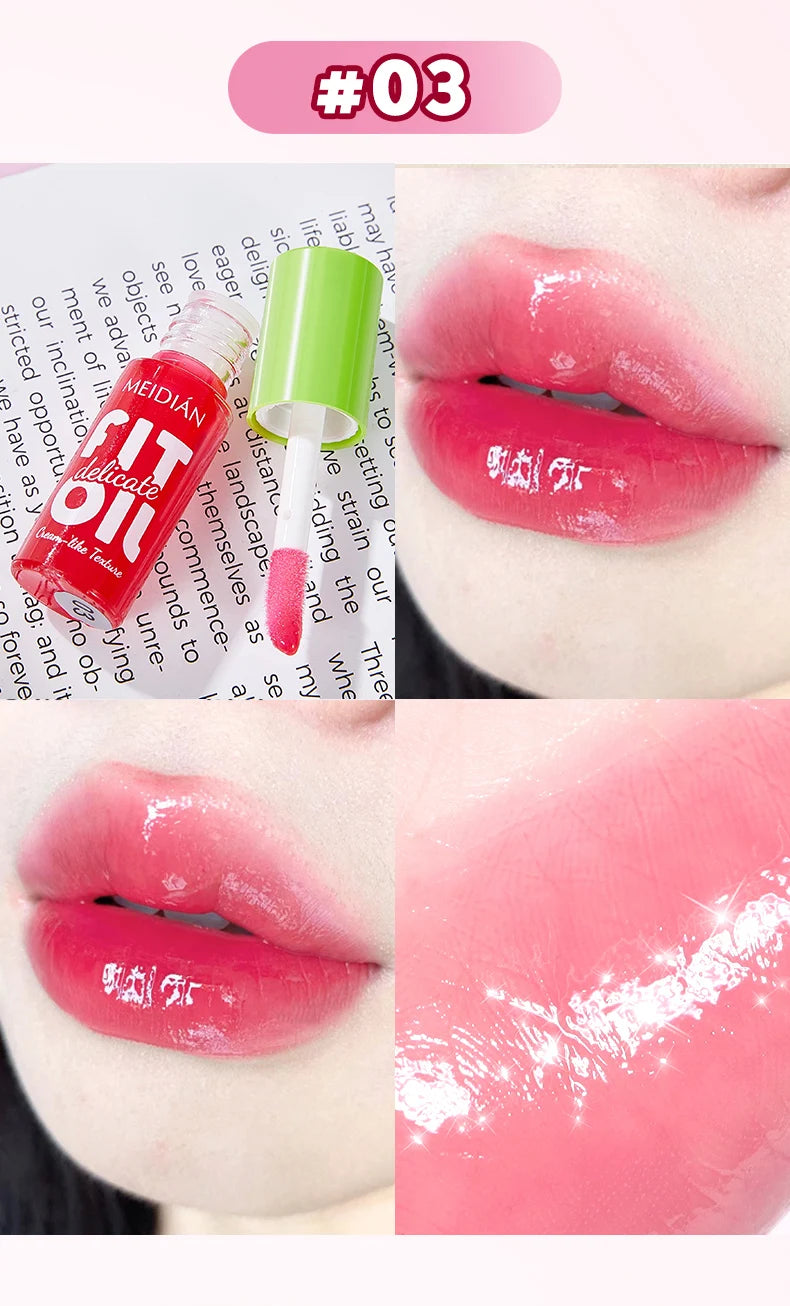 6-pack moisturizing and brightening lip oil set, berry color, waterproof and sweat proof, ideal Christmas gift for girls