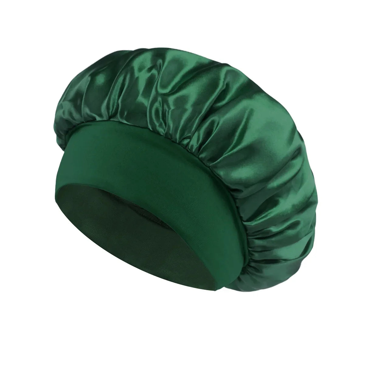 Satin Sleep Bonnet – Wide-Brim Hair Care Hat with Elastic Band