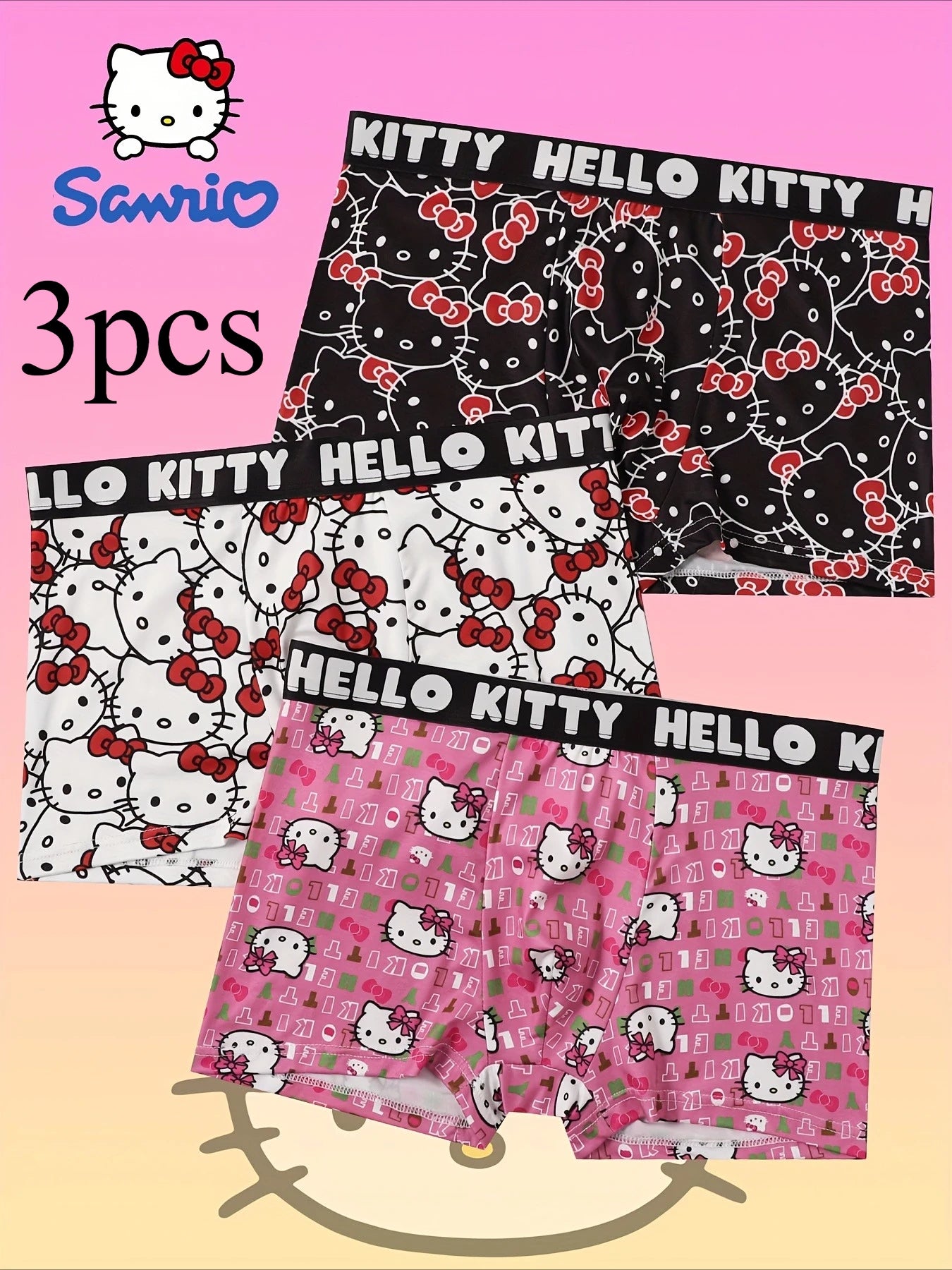 6-Pack Cute Cartoon Print Sports Boxer Briefs – Plus Size Breathable Unisex Underwear
