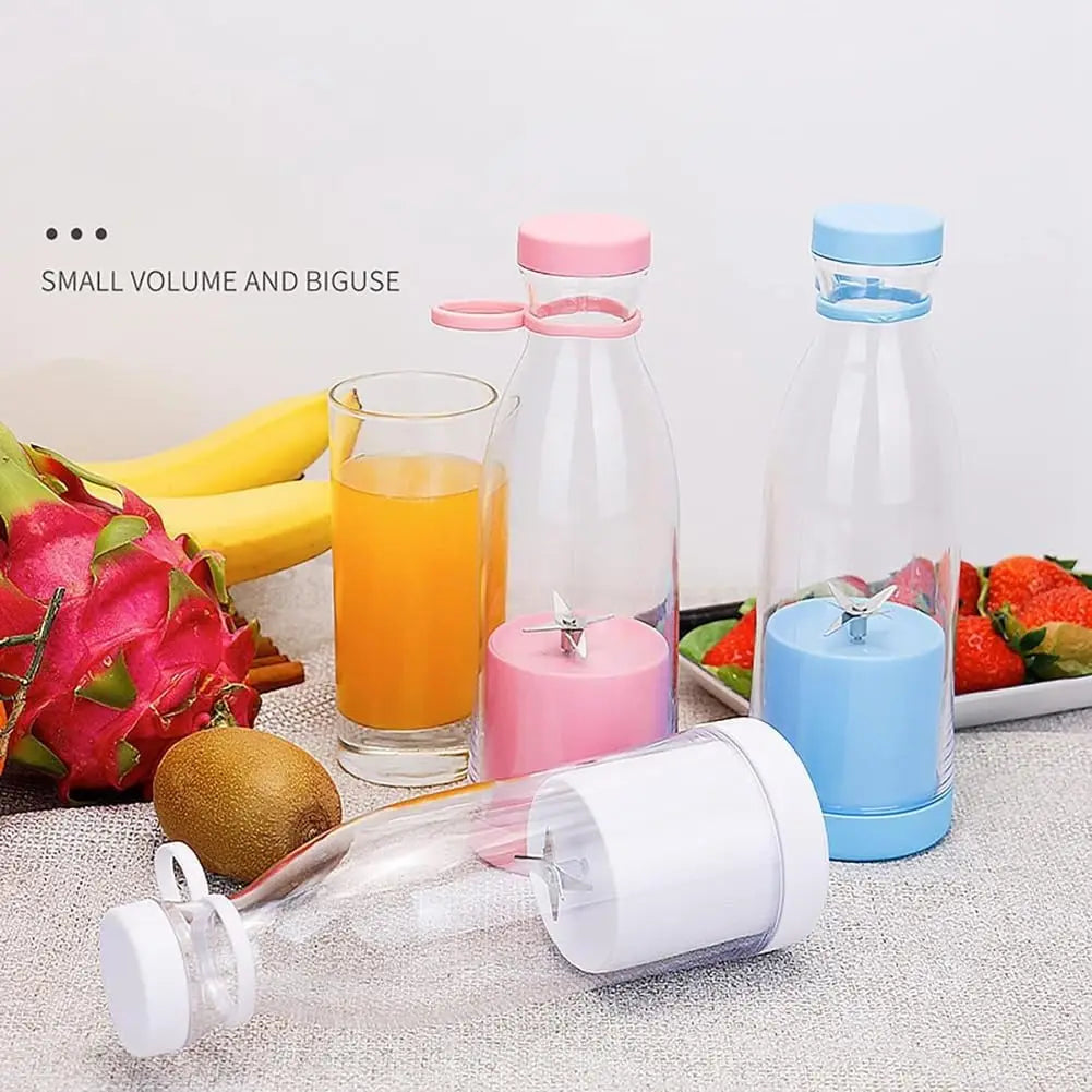 420ml Electric Juicer Mini Wine Bottle Blender Fruit Mixers 6 Blades Charging Juicer Cup Small Household Portable Juicer Blender